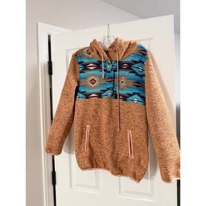 Aztec Hoodie - Women's Pink/Orange Size L/XL